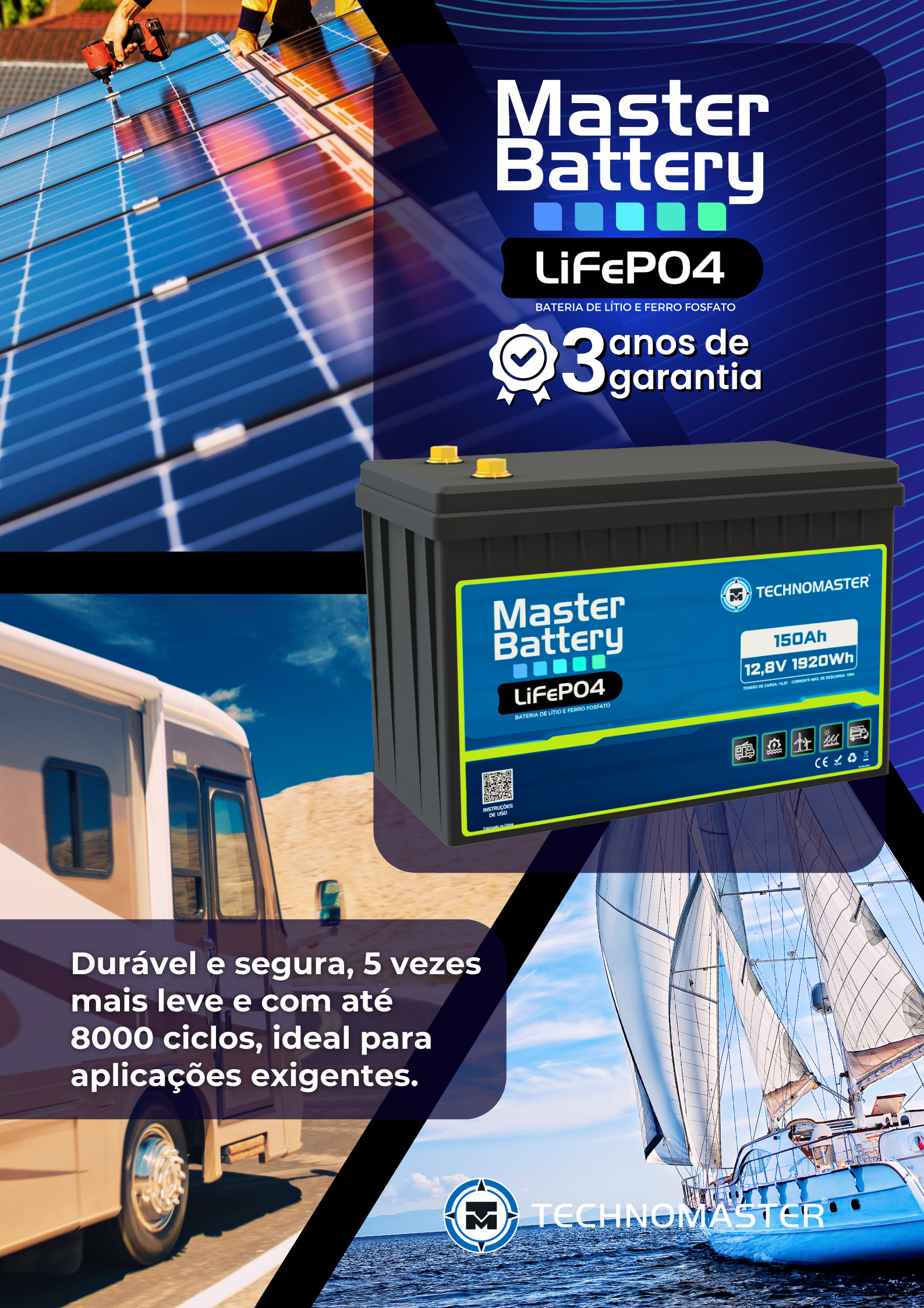 Master Battery LiFePO4 15Ah 12,8V - Technomaster